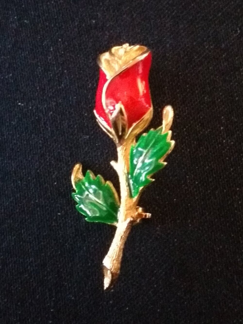 Vintage Tulip Enamel Brooch (1.75")